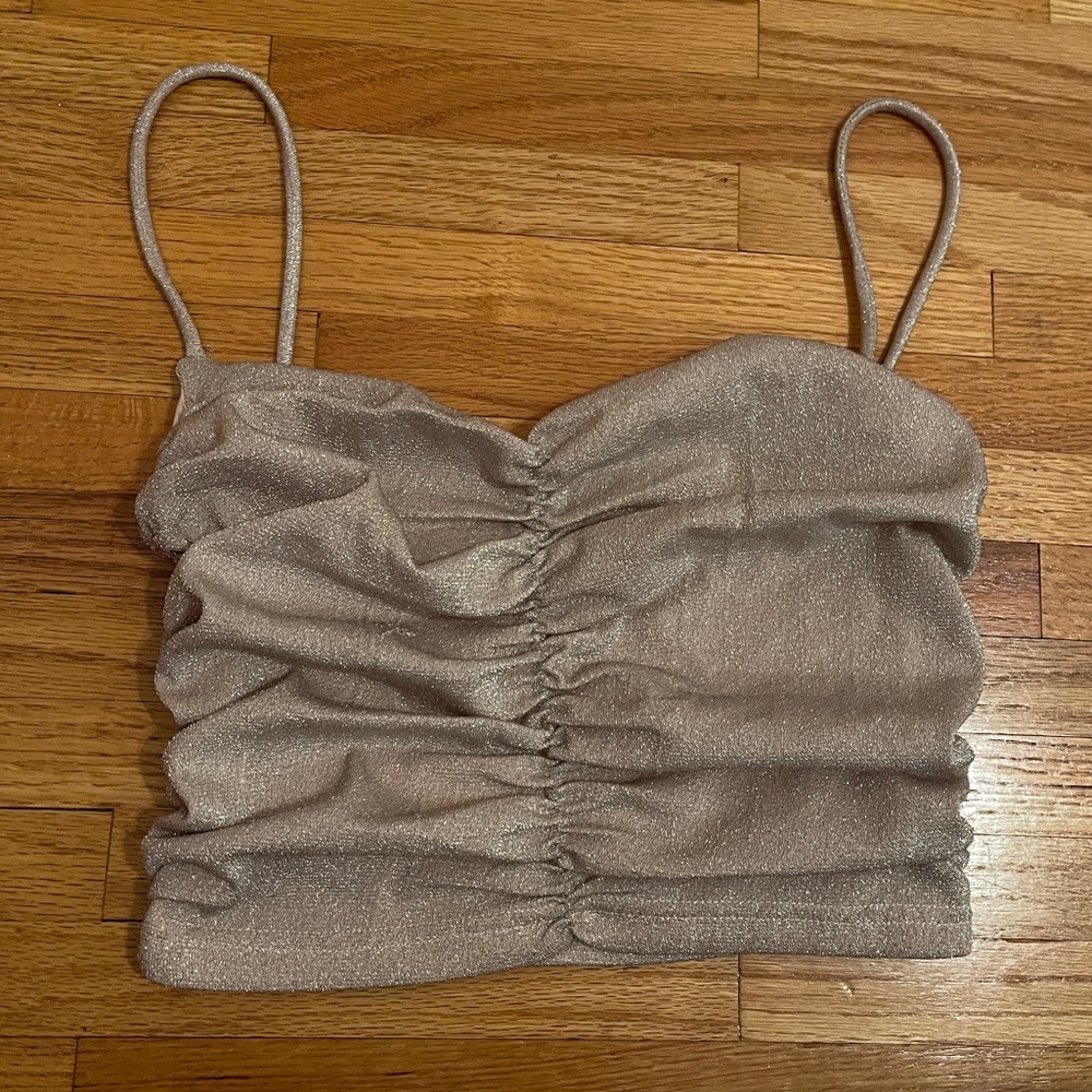 Princess Polly glitter tan top